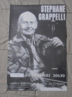 Affiche 60x40 Stephane Grappelli Au Creusot Tres Rare Bon Etat Livrée Roulée Port Offert - Affiches & Posters