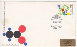 FDC 1977 Chemistry, Science, Medicine, Health, Pharmacy, Syringe, STAMPEX 1977 Royal Silver Jubille, Great Britain - Chimie
