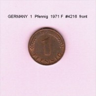 GERMANY   1  PFENNIG  1971 F  (KM # 105) - 1 Pfennig