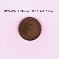 GERMANY   1  PFENNIG  1971 G (KM # 105) - 1 Pfennig