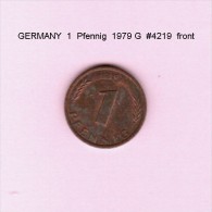 GERMANY   1  PFENNIG  1979 G (KM # 105) - 1 Pfennig