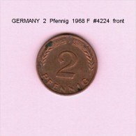 GERMANY   2  PFENNIG  1968 F (KM # 106a) - 2 Pfennig