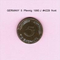 GERMANY   5 PFENNIG  1990 J  (KM # 107) - 5 Pfennig