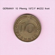 GERMANY   10  PFENNIG  1972 F  (KM # 108) - 10 Pfennig