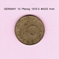 GERMANY   10  PFENNIG  1978 D  (KM # 108) - 10 Pfennig