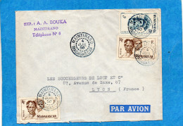 MARCOPHILIE-lettre    Madagascar- Cad  Maintirano1950-afft 3 Timbres  -pour Françe - Briefe U. Dokumente