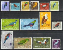 MR834 FAUNA VOGEL IJSVOGEL PAPEGAAI KRAANVOGEL BIRDS CRANE KINGFISHER EAGLE STORK VÖGEL AVES OISEAUX UGANDA 1965 ONG/MH - Collezioni & Lotti