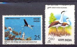 MR840 FAUNA VOGELS OOIEVAAR STORK BUSTARD BIRDS VÖGEL AVES OISEAUX INDIA 1976, 1980 PF/MNH - Collections, Lots & Series