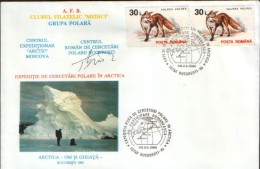 Romania- Occasionally Cover 1995- Expedition Russian-Romanian Polar Research In The Arctic - Arctic Expeditions