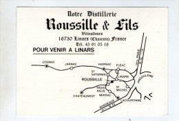 Carte De Visite , DISTILLERIE ROUSSILLE & Fils , Viticulteurs , 16 , LIMARS , 2 Scans - Visitekaartjes