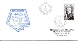 TAAF. N°152 De 1990 Sur Enveloppe Commémorative De 1991. Expédition Antarctique 1990-1992. Dumont D´Urville/Hélicoptère. - Storia Postale