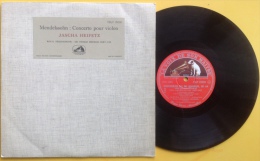 Disque Vinyle 33 1/2 Tours - Mendelssohn - Concerto Pour Violon - Jascha Heifetz - La Voix De Son Maitre - Rare - Formats Spéciaux