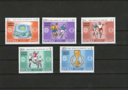 DUBAI 1966 WORLD FOOTBALL CUP SOCCER LONDON ENGLAND WINNERS OVERPRINT SET 5 STAMPS MNH - Dubai