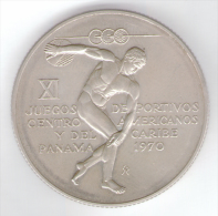 PANAMA 5 BALBOAS 1970 JUEGOS DEPORTIVOS CENTRO AMERICANOS Y DEL CARIBE PANAMA SILVER  AG - Panama