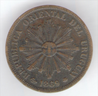 URUGUAY 1 CENTESIMO 1869 - Uruguay