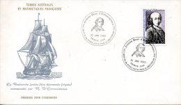 TAAF. N°83 Sur Enveloppe 1er Jour De 1979. Amiral D´Entrecasteaux. - FDC