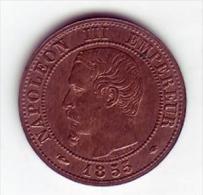 Napoléon III Tête Nue . 1 Centime 1855 MA . - 1 Centime