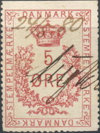 Danemark Fiscal 1880 ~ TF 1 - 5 ø Rouge - Fiscali