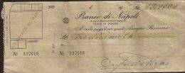 ASSEGNO BANCO DI NAPOLI FILIALE LANUSEI NUORO SARDEGNA 1950 - Assegni & Assegni Di Viaggio