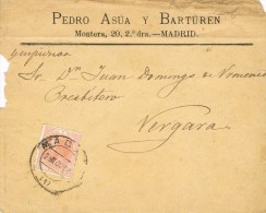 9369. Carta Comercial MADRID A Vergara (San Sebastian)  1884 - Lettres & Documents