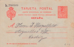 01931 Entero Postal Circulado 1919 De Irun A Cadiz - 1850-1931