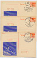 DDR P86I-1-86 C28 3 Postkarten Privater Zudruck RAUMFAHRT 3 Versch. Sost. 1986-87 - Autres & Non Classés