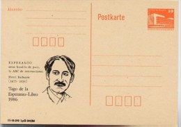 DDR P86I-5-86 C3 Postkarte PRIVATER ZUDRUCK HENRI BARBUSSE 1986 - Cartes Postales Privées - Neuves