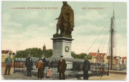 Vlissingen - Flessingue - Standbeeld De Ruyter Met Stadgezicht - Olitération Arrivée Louvain - Vlissingen