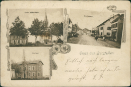 68 SAINT LOUIS / Kirche Und Pfarrhaus, Dorfstrasse, Schulhaus, Gruss Aus Burgfelden / - Saint Louis