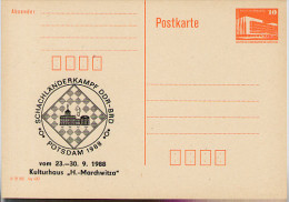 DDR P86II-27-88 C28 Postkarte Privater Zudruck SCHACH DDR-BRD Potsdam 1988 - Private Postcards - Mint