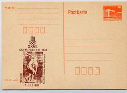 DDR P86II-28-89 C60 Postkarte Privater Zudruck OLYMPISCHER TAG Berlin 1989 - Cartoline Private - Nuovi