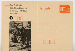 DDR P86II-43-89 C70 Postkarte Privater Zudruck THOMAS MÜNTZER Sangerhausen 1989 - Private Postcards - Mint