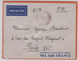 SOMALIS - 1940 - ENVELOPPE FM ! De DJIBOUTI => PARIS Via AIR FRANCE - Lettres & Documents