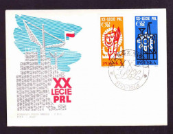 Poland FDC - 1964 - Industry, Brush, Mask And Ornament, Power Station, Turoszow - Cartas & Documentos