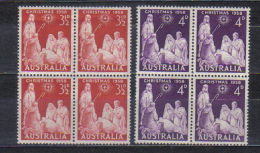 Australia  Mi 286-287 Christmas  Blocks Of 4 1958  MNH - Mint Stamps
