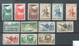 GUY 329 - YT 201 à  204 * - 207* - 210 à 217 * - Unused Stamps