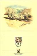 1987  Rhinocéros Blanc  Sur 4 Feuillets Illustrés WWF  Oblitérés Premier Jour - Swaziland (1968-...)