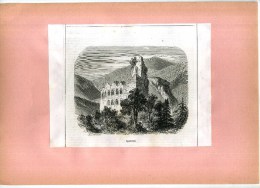 - SPESBOURG . GRAVURE SUR BOIS  DU XIXe S . DECOUPEE ET COLLEE SUR PAPIER . - Sonstige & Ohne Zuordnung