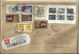 FRANCE 2014 - RARE &  UNIQUE REGISTERED COVER TO ANDORRA (FROM ST.AFFRIQUE-AVEYRON) SEVERAL INTERESTING STAMPS & LABELS - Covers & Documents
