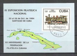 Cuba 1984 Trains, UPU, Perf. Sheet, Used AA.023 - Oblitérés