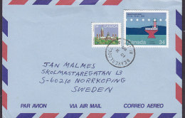 Canada Airmail Par Avion BEAVERLODGE Alberta 1985 Cover Lettre To NORRKÖPING Sweden Haut-fond Prince Stamp - Poste Aérienne