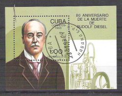 Cuba 1993 Rudolf Diesel, Perf. Sheet, Used AA.045 - Oblitérés