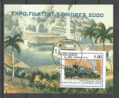 Cuba 2000 Trains, UPU, Perf. Sheet, Used AA.061 - Gebruikt