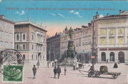 Trieste  Piazza Giuseppina Col Monumento All' Imperatore Massimiliano       Stempel UGO VIGNI    Scan 7765 - Trieste