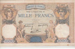 1000 Francs 1938 - 1 000 F 1927-1940 ''Cérès E Mercure''