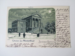 Postkarte 1901 Gruss Aus Winterthur. Stadthaus. Herzlichen Glückwunsch Zum Neuen Jahre. - Winterthur