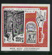 POLAND SOLIDARNOSC SOLIDARITY (MKWW NSZZ SOLIDARNOSC COPPER MINING REGION) NYSA INTERNMENT CAMP MS DES2 THIN MATT PAPER - Solidarnosc Labels