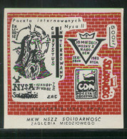 POLAND SOLIDARNOSC SOLIDARITY (MKWW NSZZ SOLIDARNOSC COPPER MINING REGION) NYSA INTERNMENT CAMP MS DES1 THIN GLOSSY - Solidarnosc Labels