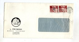 Lettre ,SUISSE , LAUSANNE 2 , GARE , 1955 , L. FREYMOND , Bureau Technique - Postmark Collection