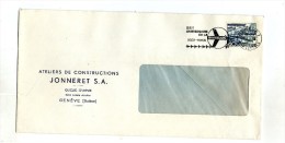 Lettre ,SUISSE , GENEVE I , Exp. Lett. , 1955 , Ateliers De Constructions  Jonneret S.A , 25 E Anniversaire SWISSAIR - Postmark Collection